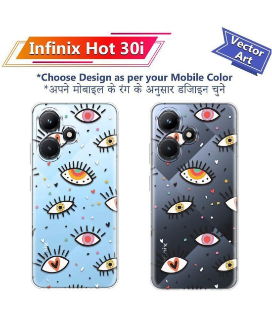 NBOX - Multicolor Printed Back Cover Silicon Compatible For Infinix Hot 30i ( Pack of 1 )