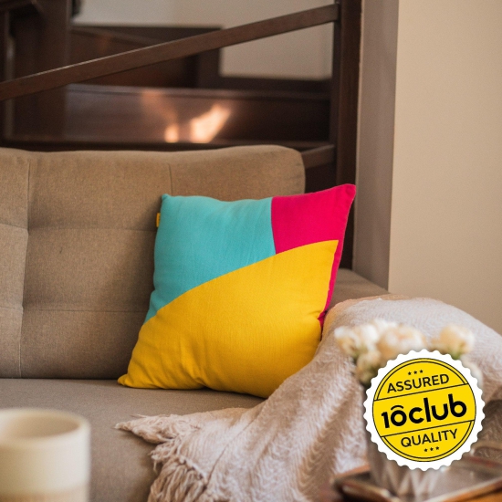 Multi-Colour Geometric Cushion Cover | Single 10Club Yellow 16