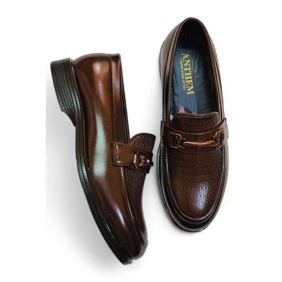 Styled Feet single strap brown slip-on loafers-8