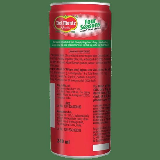 Del Monte Four Seasons Fruit Juice, 240 ml