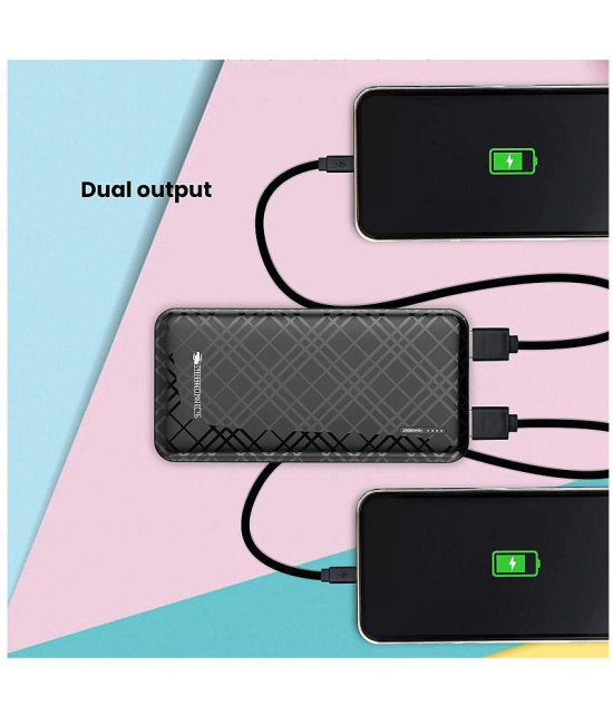 Zebronics Zeb-ME20000 Power Bank - 20000 mAh Capacity, 2.1A Type C and Micro USB Input, Dual USB Output, Short Circuit/Overload/Overcharge Protection with LED  Indicator Compatible with Mobi