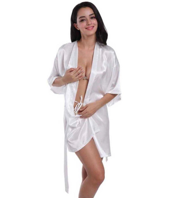 CELOSIA Satin Robes - White Single - L