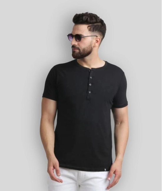 Leotude - Black Cotton Blend Regular Fit Mens T-Shirt ( Pack of 1 ) - None