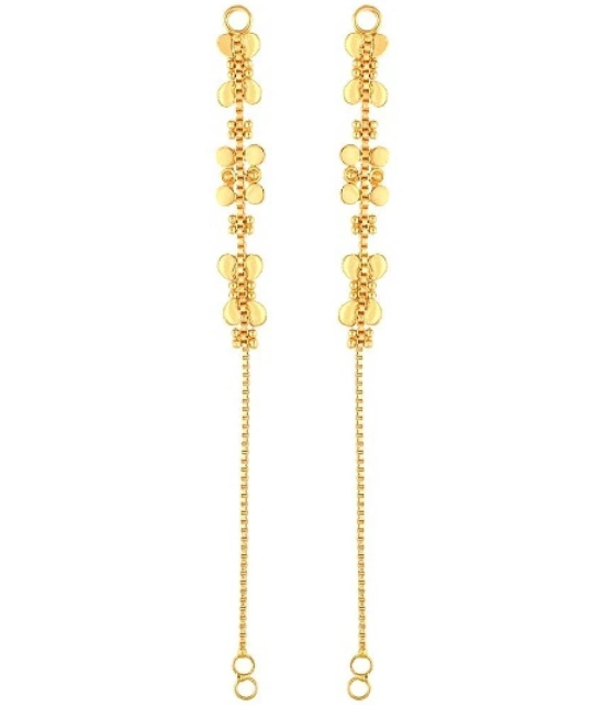 VIVASTRI Golden Threader Earrings ( Pack of 1 ) - Golden