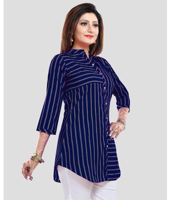 Meher Impex - Navy Blue Crepe Women''s Tunic ( Pack of 1 ) - None