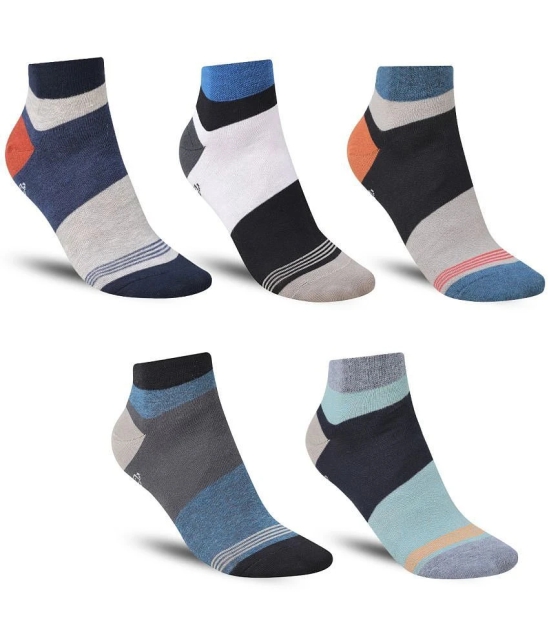 Dollar - Cotton Mens Striped Multicolor Ankle Length Socks ( Pack of 5 ) - Multicolor