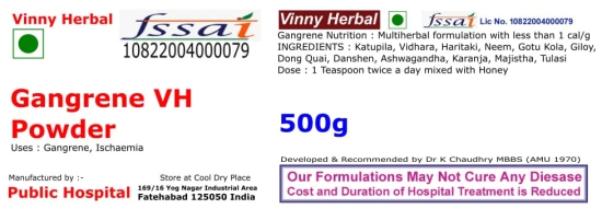 Gangrene VH Herbal Supplement Powder