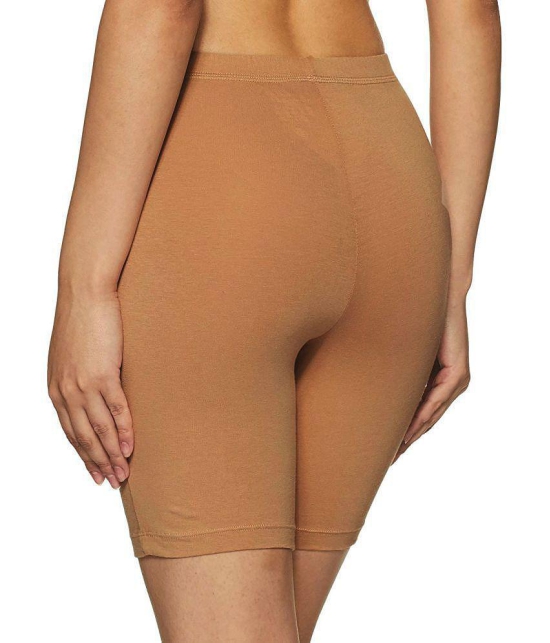 Outflits Beige Cotton Solid Shorts - Single - XXL