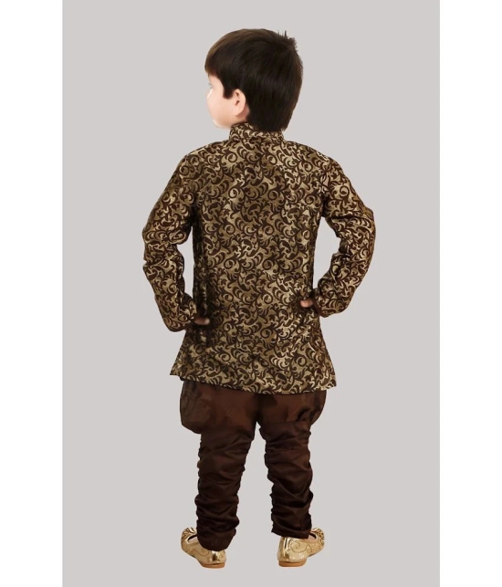 Coxxup Brown Silk Blend Boys Sherwani ( Pack of 1 ) - None