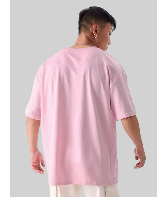 AKTIF Cotton Blend Oversized Fit Solid Half Sleeves Mens T-Shirt - Pink ( Pack of 1 ) - None