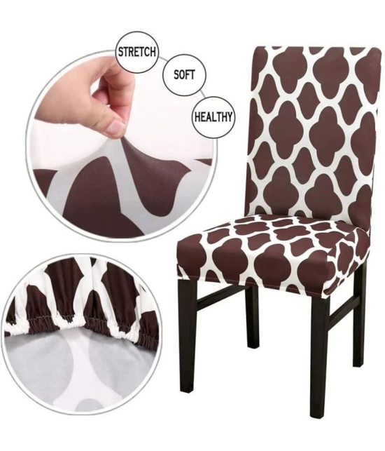 ComfyStyle 4 Seater Polyester Chair Cover ( Pack of 4 ) - Brown