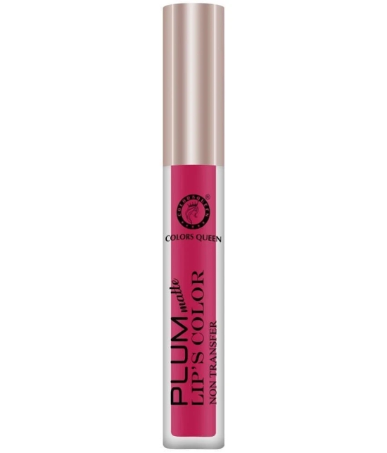 Colors Queen Plum Matte Non Transfer Water Proof Liquid Matte Lipstick 7ml, Pink Tease (Shade - 25)