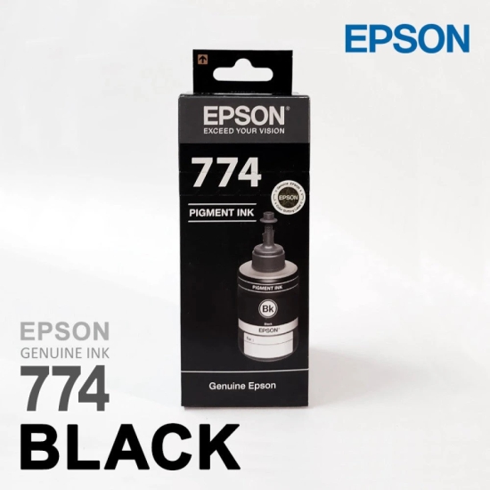 Epson T7741 / 774 Black Pigment Genuine Ink Bottle 140 ml-Black