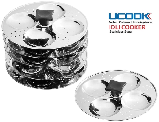 UCOOK by United Ekta Engg. Stainless Steel Outer Lid Idli Maker Cooker, 6 Plates/ 24 Idlis