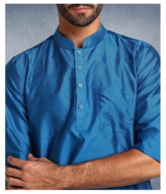 Hangup Turquoise Silk Kurta Single - None