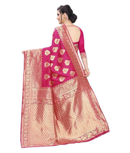 ofline selection Pink Jacquard Saree - Single