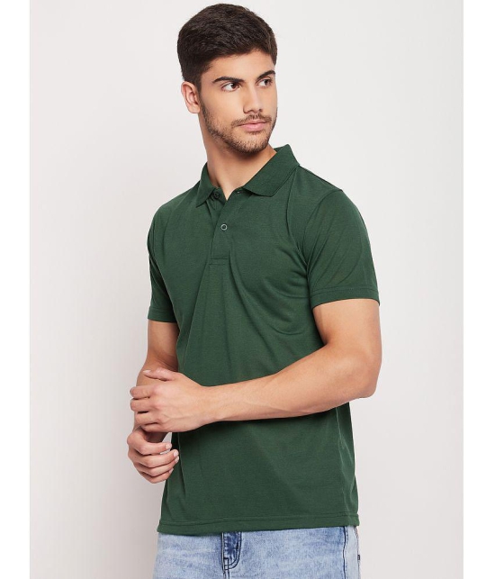 UBX Cotton Regular Fit Solid Half Sleeves Mens Polo T Shirt - Olive Green ( Pack of 1 ) - None