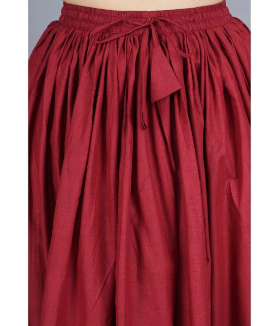 FABRR - Maroon Cotton Women's A-Line Skirt ( Pack of 1 ) - None