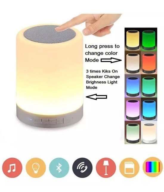 Gatih Light LED Touch Lamp Portable Bluetooth Speaker, Wireless HiFi Speaker with Smart Colour Changing Touch Control, USB Rechargeable Bedside Table Lamp/TF Card/AUX Support for All Devices