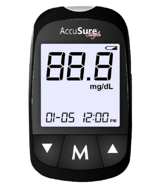 Accusure Simple Glucometer + 100 strips Expiry -Feb 2024