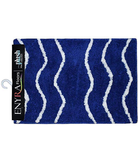 Abhikram Blue Single Anti-skid Door Mat - ( 60 X 40 cm ) - Blue