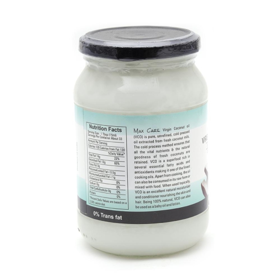 MAXC VIRGIN COCONUT OIL  500ML GLASS JAR