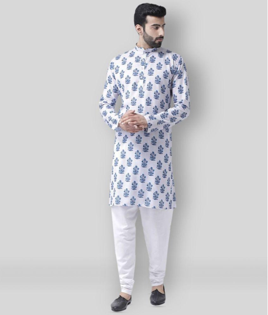 Hangup White Cotton Kurta Pyjama Set - None