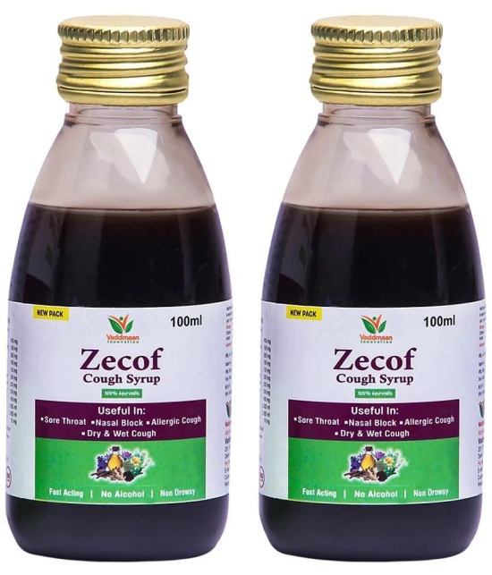 Vaddmaan Zecof - 2 x 100ml Ayurvedic cough syrup for Wet and Dry cough & Cold