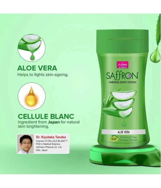 VI-JOHN Saffron My Body Milk Body Lotion 400ml & Fliptop Alovera Body Lotion 250ml (650ml) Pack of 2