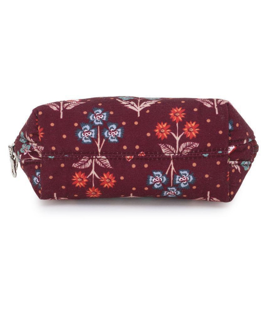 Anekaant Floral Polyester Red Pouch