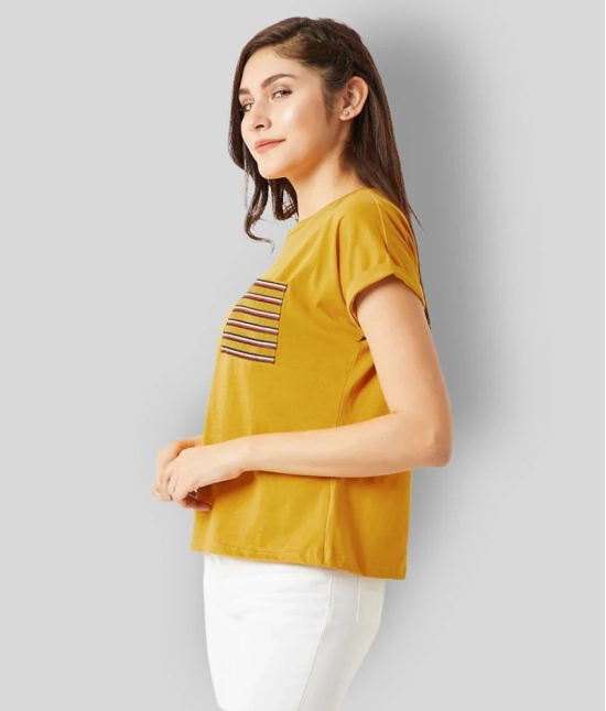 Miss Chase Cotton Yellow T-Shirts - XS