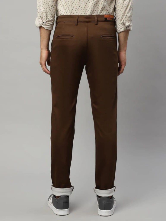 Rodamo  Men Brown Slim Fit Trousers