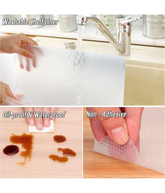 EASYHOME Multipurpose ( 45 cm X 3 m) EVA Anti-Slip Mat Liners For Bathroom, Kitchen, Fridge & Table Mat- Transparent (45cmx300cm)