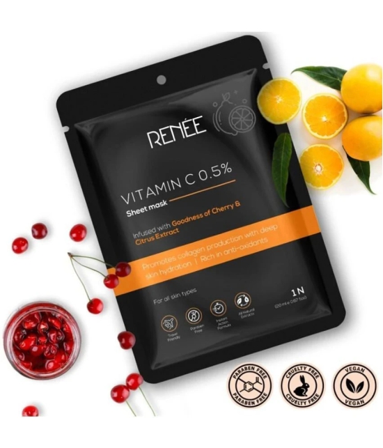 RENEE Vitamin C Sheet Mask, Promotes Collagen Production, Restores Natural Glow