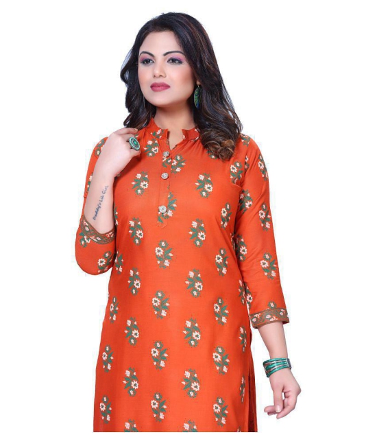 HAYA Rust Rayon Straight Kurti - L