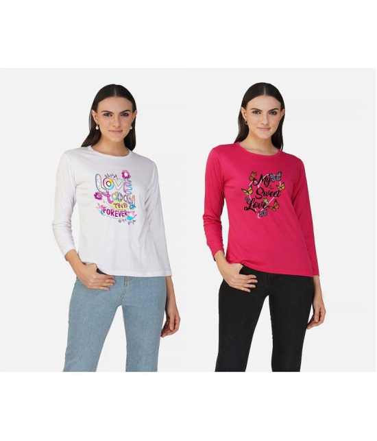 CHOZI - Multi Color Cotton Regular Fit Women's T-Shirt ( Pack of 2 ) - None