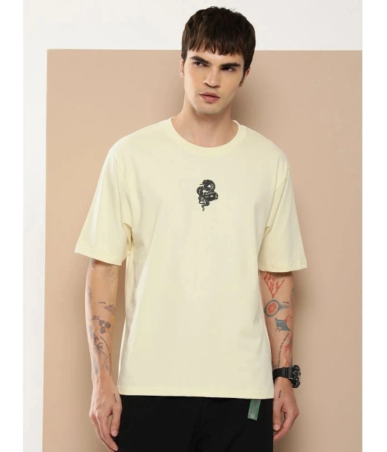 Difference of Opinion Cotton Oversized Fit Printed Half Sleeves Mens T-Shirt - Off White ( Pack of 1 ) - None