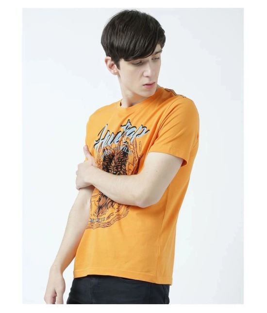 Huetrap Cotton Orange Printed T-Shirt Single Pack - None