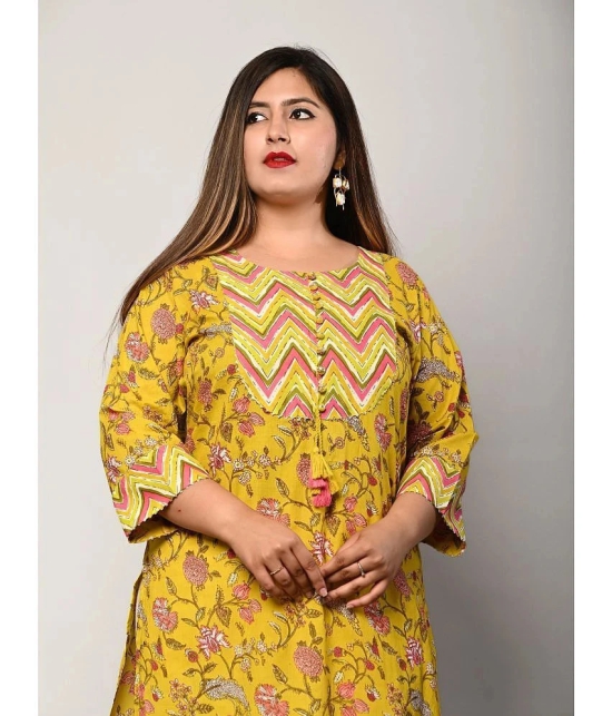 Swasti - Yellow Cotton Womens Straight Kurti ( Pack of 1 ) - None