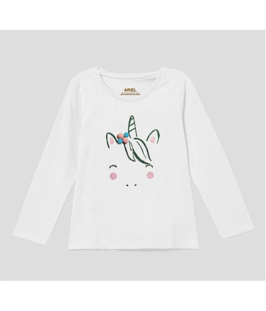 Ariel - White Cotton Girls T-Shirt ( Pack of 1 ) - None