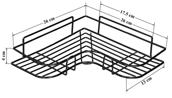 Uttamrobotics Corner Rack-Stainless Steel Self Adhesive Bathroom Shelf Corner Rack for Kitchen & Bathroom Shelves Bathroom