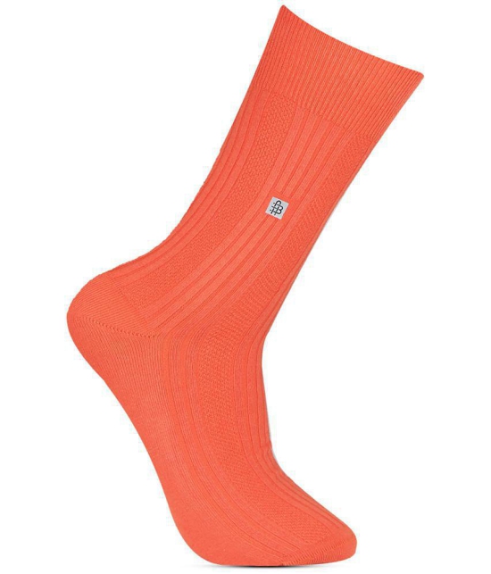 Bonjour - Orange Cotton Blend Mens Full Length Socks ( Pack of 1 ) - Orange