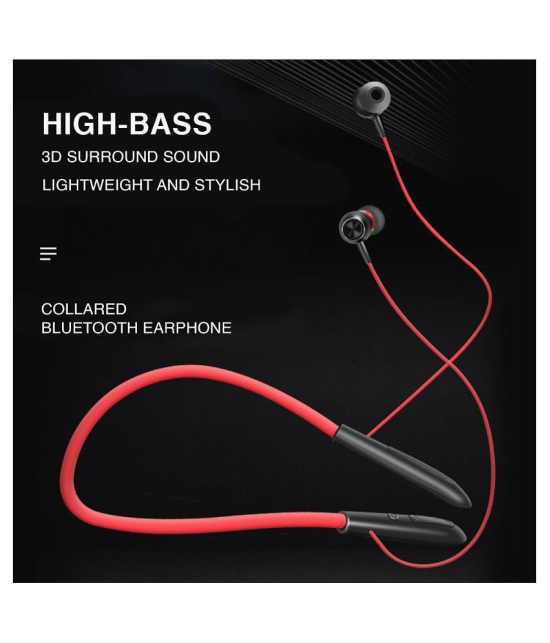 Tecsox TecBand Pro Neckband In Ear Bluetooth Neckband 20 Hours Playback IPX5(Splash & Sweat Proof) Powerfull bass -Bluetooth V 5.1 Red