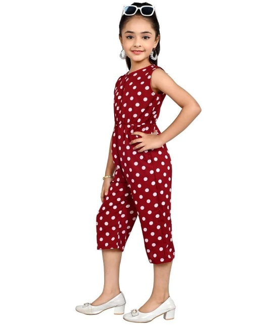 Arshia Fashions - Maroon Crepe Girls Capri Jumpsuit ( Pack of 1 ) - None