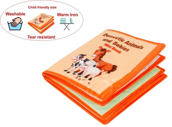 Skyculture? Farm Animals Mini Cloth Book - English Language, Soft Fabric Toy Book for Early Learning