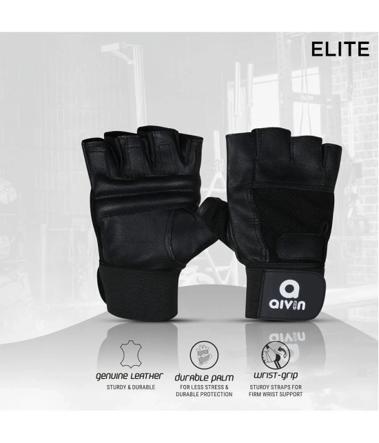 Aivin ELITE Unisex Microfiber Gym Gloves For Advanced Fitness Training and Workout With Half-Finger Length - One Size