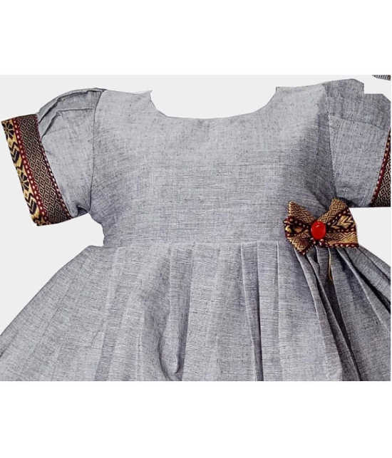 harshvardhanmart.com - Gray Cotton Baby Girl Frock ( Pack of 1 ) - None