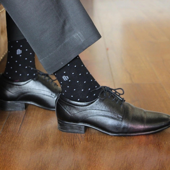 Black Molecule Formal Socks