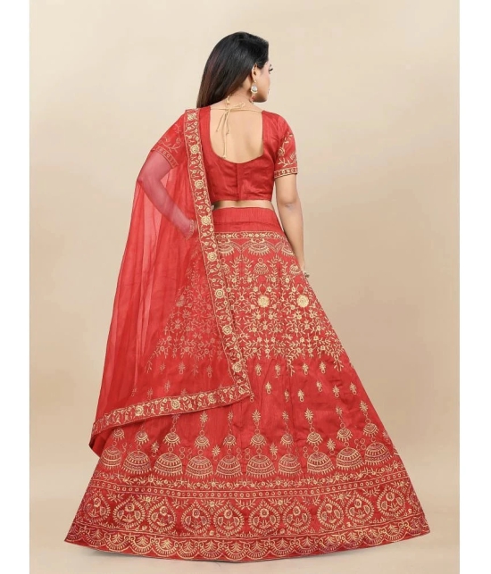 Apnisha Silk Lehenga Choli Set For Girls ( Pack of 1 , Red ) - None