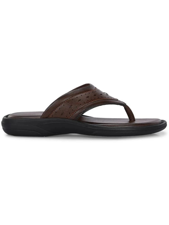 Leeport Tan Mens Leather Slipper - None